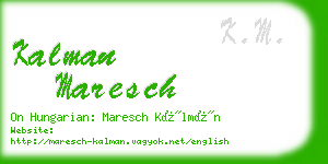 kalman maresch business card